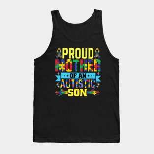 Proud Mother Autism Awareness Gift for Birthday, Mother's Day, Thanksgiving, Christmas Tank Top